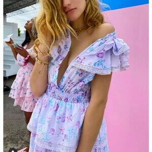 LoveShackFancy x Target purple and blue floral dress